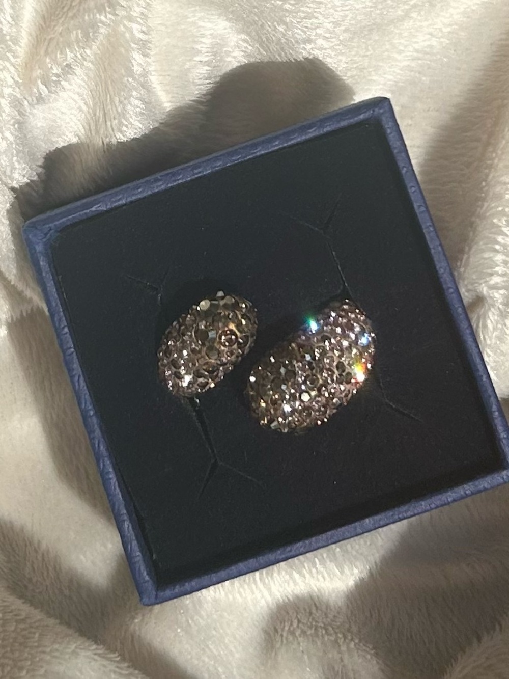 Swarovski Gold-Tone Pave Crystal Dome Ring